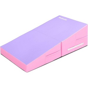 Matladin 48"x24"x14" Tumbling Incline Mat - Folding Gymnastics Cheese Wedge Mat for Kids, Girls Home Training - 1 of 2