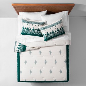Teal Ornamental Border Comforter Set (Full/Queen) - Opalhouse , Blue