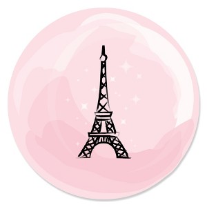 Big Dot of Happiness Paris, Ooh La La - Paris Themed Baby Shower or Birthday Party Circle Sticker Labels - 24 Count - 1 of 4