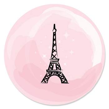 Big Dot of Happiness Paris, Ooh La La - Paris Themed Baby Shower or Birthday Party Circle Sticker Labels - 24 Count
