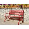 Outdoor Steel Loveseat Bench - Red - Captiva Designs - 2 of 4