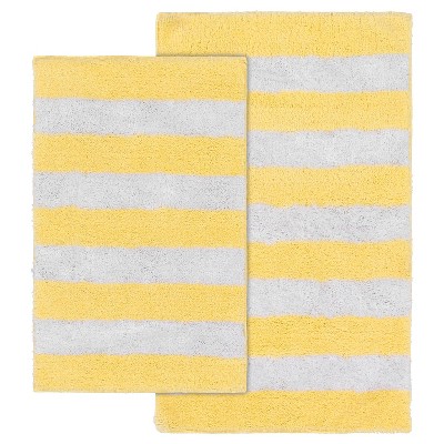 3pc Nylon Washable Bathroom Rug Set Yellow - Garland Rug : Target