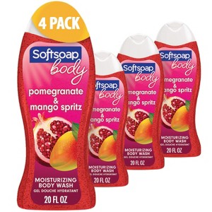 Softsoap Body Wash Pomegranate & Mango - 20 fl oz/4ct - 1 of 4