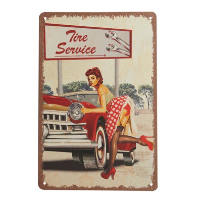Okuna Outpost Vintage Car Signs, Retro Wall Decor (8 x 11.8 inches, 6 Pack