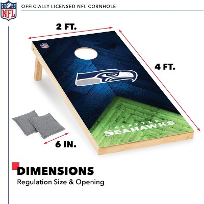Seattle Seahawks 2'x4' Solid Wood Cornhole Set with Bean Bags