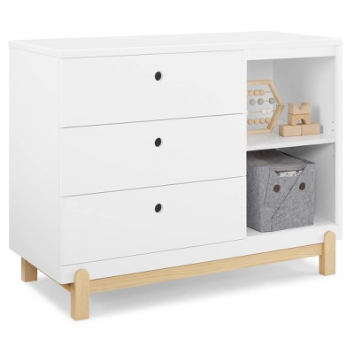 Bianca White and Natural Wood Nursery Dresser with Cubbies