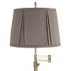 360 Lighting Westbury 36" Tall Skinny Large Traditional End Table Lamp Swing Arm Gold Antique Brass Finish Single Khaki Gray Shade Living Room Bedroom - 2 of 4