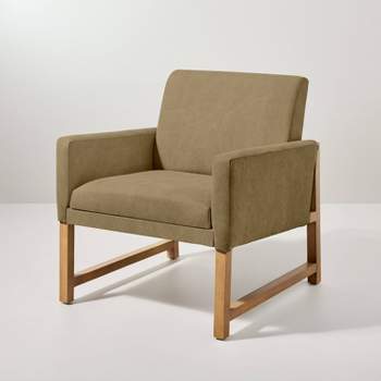 Canvas Upholstered Accent Arm Chair - Khaki - Hearth & Hand™ with Magnolia