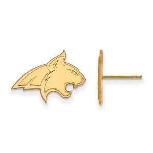 Black Bow Jewelry 14k Yellow Gold Montana State Bobcats NCAA Post Earrings - 1 of 3