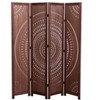 Maliang 55.2'' W x 65'' H 4-Panel Solid Wood Folding Room Divider, Brown - 2 of 4
