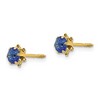 Black Bow Jewelry Kids 4mm Synthetic Sapphire Screw Back Stud Earrings 14k Yellow Gold - 2 of 4