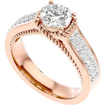 Pompeii3 1 3/4Ct Diamond & Moissanite Designed Accent Engagement Ring in 10k Gold