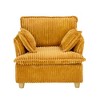 60" Corduroy Armchair with Detachable Ottoman and Pillows - 3 of 4