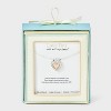 Silver Plated Cubic Zirconia Heart Pendant Necklace - Silver/Gold - 3 of 4