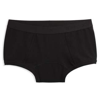 Tomboyx Women's First Line Period Leakproof Bikini Underwear, Cotton  Stretch Comfortable (3XS-6X) X= Black XXX Small