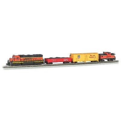 Bachmann Trains 24132 Roaring Rails with Digital Sound Electric Train Set 1:160 N Scale Model Train Locomotive, 3 Cars with E-Z Mate Couplers, & Track