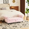 Racxily Velvet Multifunctional Storage Rectangular ottoman bench with 1 Pillow - 2 of 4