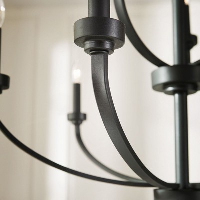 Noir Black 9-Light Candelabra Chandelier