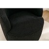 Black Teddy Fabric Swivel Armchair Bucket Chair with Black Powder Coating - 4 of 4