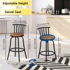 FurnitureR Bar Stools Swivel Set of 2, Adjustable Counter Height Low Back with Comfortable Footrest, Armless with Interchangeable Legs, 24/29 Inch - 2 of 4