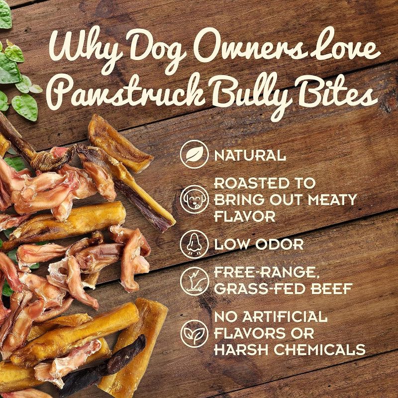 Pawstruck All Natural 1-4" Bully Stick Bites for Small Dogs - Single Ingredient Digestible Rawhide Alternative Dental Chews, 4 of 9
