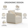 Vipbear Swivel Accent Chair, Velvet Swivel Bucket Chair, Wooden Base Swivel Club Chair, Upholstered Armchair, Reading Chair,Black/White/Beige/Brown - 4 of 4
