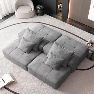 KWPZQEB Oversized Modular Sectional Sofa, Chenille Cloud Couch with Ottoman, Modern Tufted Sofa for Living Room, Spacious Space, No Assembly Required - 1 of 4