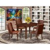 5-Piece Mahogany Finish Solid Wood Top Rectangular Button Tufted Dining Room Set  (Seats-4) - 2 of 4