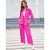 Women Two Piece Casual Outfits Y2K Loungewear Pleated Wide Leg Pants Long Sleeve Button Down Shirt Streetwear Set - 3 of 4