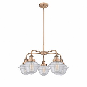 Oxford - 5 Light Stem Hung Chandelier In Art Deco Style-13.5 Inches Tall and 24.5 Inches Wide - 1 of 1