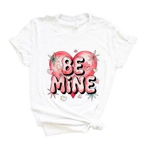 Simply Sage Market Women's Be Mine Pink Heart Short Sleeve Graphic Tee - 1 of 4