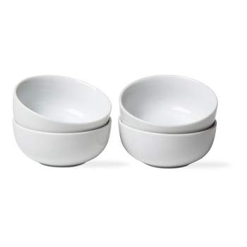 tagltd Whiteware Round Bowl Set Of 4 Porcelain Dinnerware Serving Dish Bowls, 4 oz. Dishwasher Safe