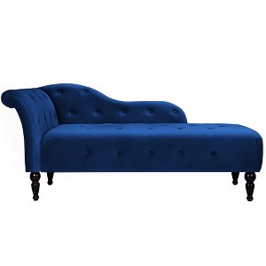 60.6 Inch Upholstered Chaise Lounge with Left Armrest - 1 of 4