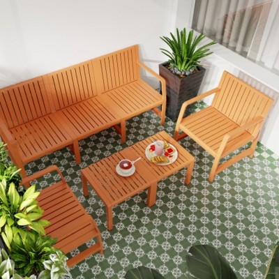 5-Piece Modern Patio Sofa Set with Coffee Table, Indoor Outdoor Sectional Conversation Set for Garden or Balcony–The Pop Home