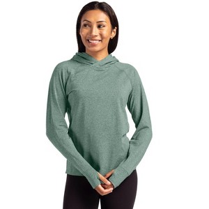 Cutter & Buck Adapt Knit Recycled Womens Heathered Hooded Pullover - 1 of 2