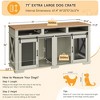 71" Dog Crate Furniture for 2 Dogs, Dog Kennel Furniture with Removable Divider and 3 Storage Compartments - 2 of 4
