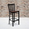 Emma and Oliver 2 Pack School House Back Metal Restaurant Barstool - image 2 of 4