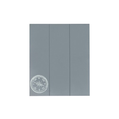 Modern Compass-Inspired Dark Gray Wood TV Tray Table Set