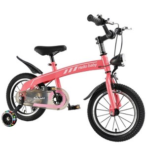 Topteng 14 16 Inch Kid's Bike Children Bicycle with LED Headlight for Boys and Girls - Black/Red - 1 of 4