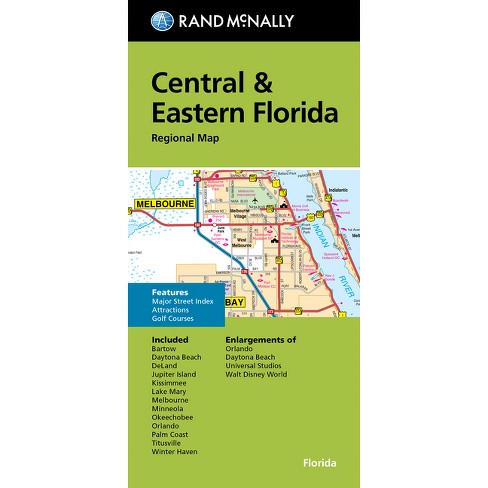 Rand Mcnally Folded Map: Central & Eastern Florida Regional Map - (sheet Map,  Folded) : Target
