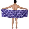 LA LEELA Men's Beach Sarong Cover Up Swimwear Wrap One Size Palm Tree Royal Blue - 4 of 4