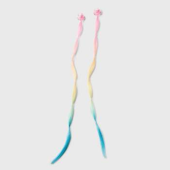 Girls' 2pk Faux Hair Rainbow Bubble Braid Clips - art class™