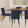 9-Piece Walnut Dining Set,95" L Rectangular Extendable Dining Table with 8 Upholstered Linen Dining Chair for Dining Room,Farmhouse-Tanpinhause - 3 of 4