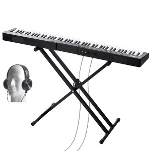 VEVOR 88 Key Digital Piano Keyboard, Semi Weighted Keys, Full Size Electric Keyboard Piano Set with Adjustable Stand Built-In Speakers,Black - 1 of 4