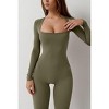 DOMETOUR Women Yoga Jumpsuits Square Neck Workout Long Sleeve Gym Yoga Sport Jumpsuits - 4 of 4