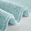 NAYSAYE Bath Rug 24" x 36" Plush Soft 100 Percent Cotton Reversible Dense Absorbent Non Slip for Bathroom, Blue - 3 of 4