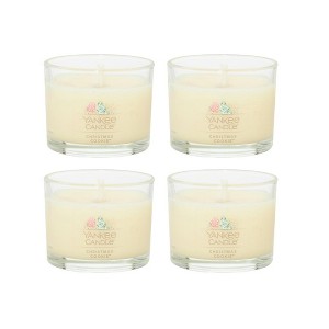 Yankee Candle Signature Votive Mini Candle Jar  Christmas Cookie Scent  Natural Soy Wax Blend Candle with Natural Fiber Wick  1.3oz Glass Jar  4-Pack - 1 of 3