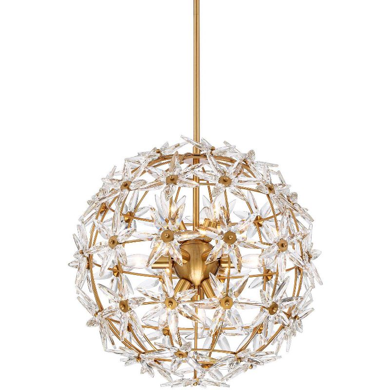 Possini Euro Design Soft Gold Orb Pendant Chandelier 20" Wide Modern Clear Crystal Stars 12-Light Fixture for Dining Room House, 1 of 8