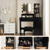 TOBILI Vanity Desk with Mirror and Lights, Makeup Vanity with Drawer & Storage Cabinet, Dressing Table with Open Shelves for Bedroom,  Black - 4 of 4