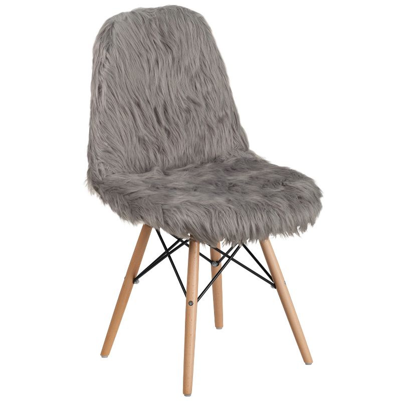 Emma and Oliver Shaggy Dog Fur Accent Chair, 1 of 11